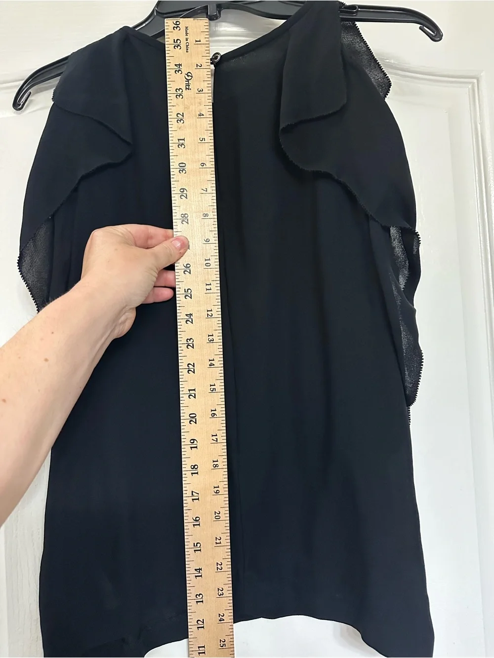 Kate Spade New York Black Ruffle Sleeve Blouse Sz 8